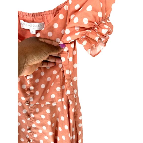 Caroline Constas Savannah Trad Cottagecore Puff Sleeve Polka Dot Dress Small - Picture 5 of 13